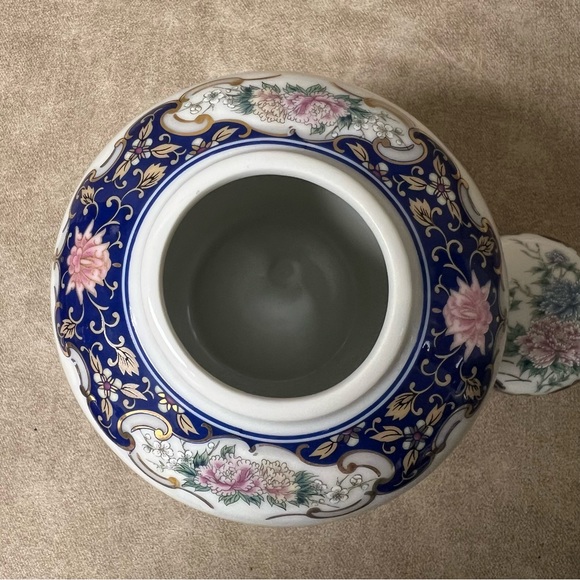 vintage Toyo Vase Gold Blue Peacock Vase Made in Japan Beautiful Collectible - Picture 4 of 8